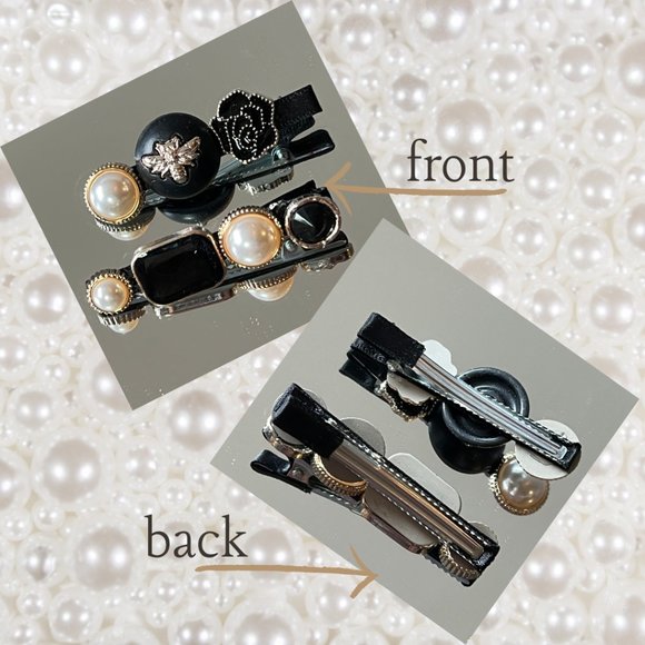 4/$20 Hair Faux Pearl Barrettes - Picture 2 of 4